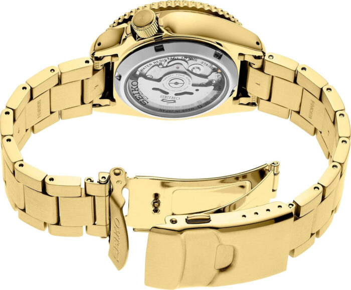 Seiko 5 Sports US Special Edition Automatic Blue Dial Gold Steel Strap Watch For Men - SRPK20 - Image 5